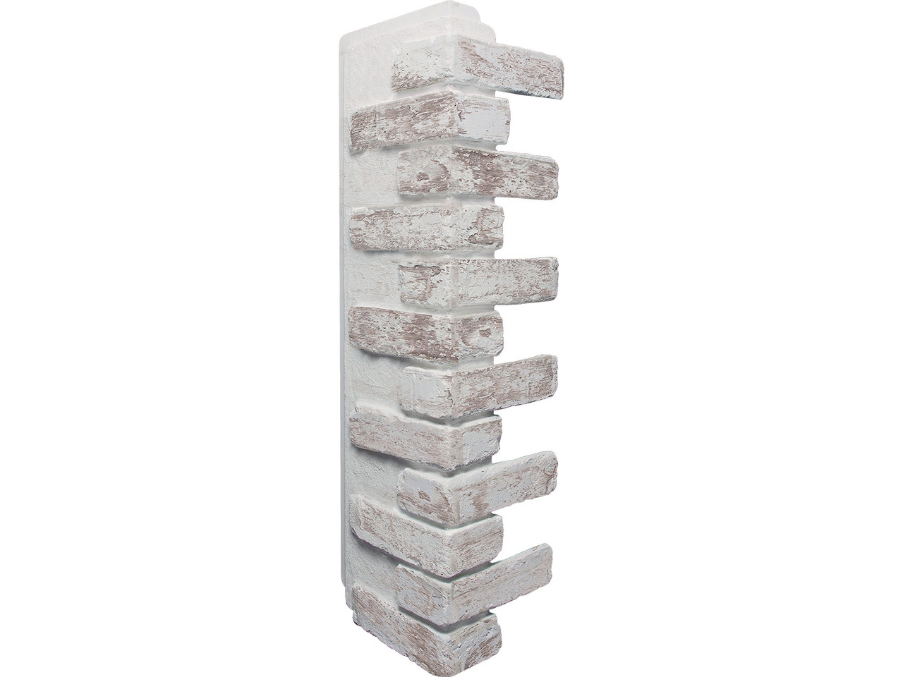 Rustic Brick Faux Brick Wall Corner Piece in Whitewash Brick