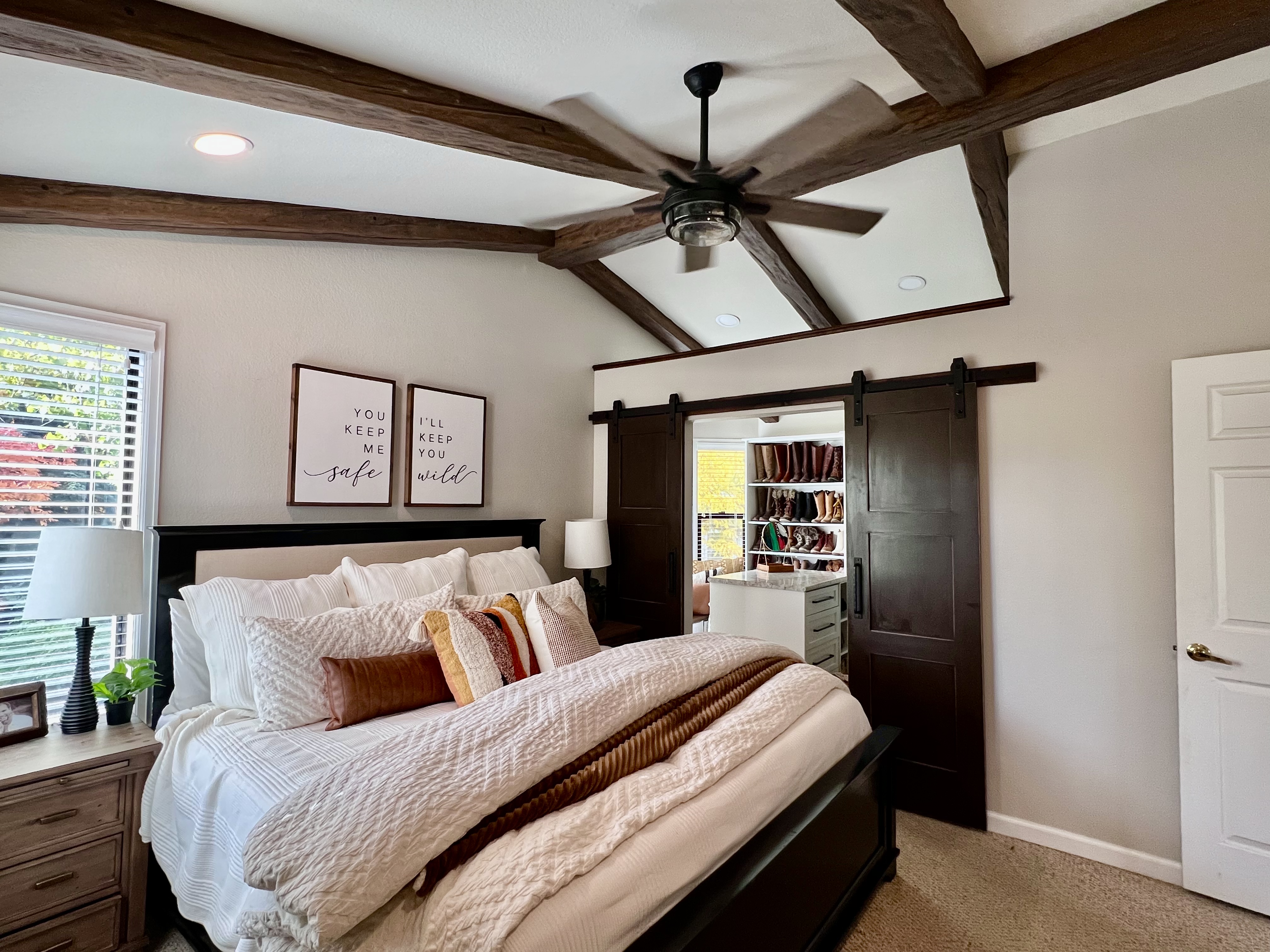 Hewn Faux Wood Beams in Espresso Brown