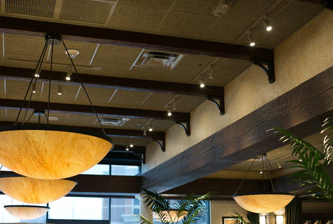 Saw Cut Faux Wood Beams in Fresh Coffee