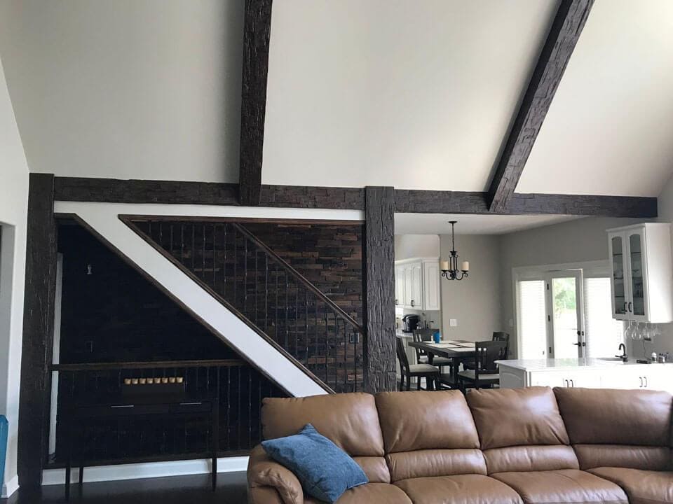 Wind Drift Faux Wood Beams in Fresh Coffee