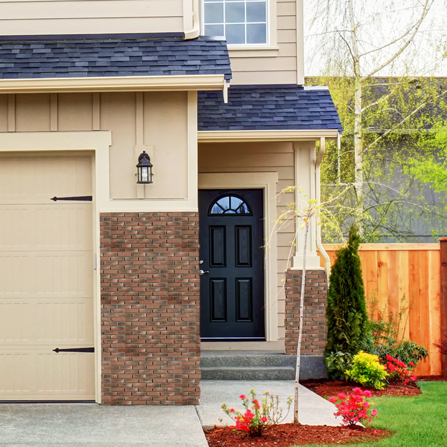 faux brick panels installed on the exterior of a home